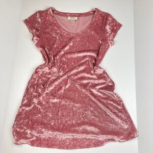 VTG Victoria's Secret Crushed Velvet Mini Dress Pink Gold Label Small Nightgown